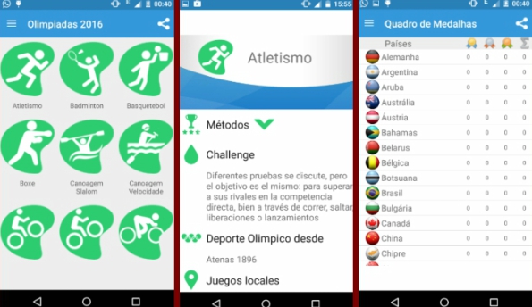 Para quem não pode acompanhar as Olimpíadas pela TV, esse app é muito elogiado por usuários e conta de um feed de notícias obtido a partir de várias fontes. (Imagem: Divulgação)